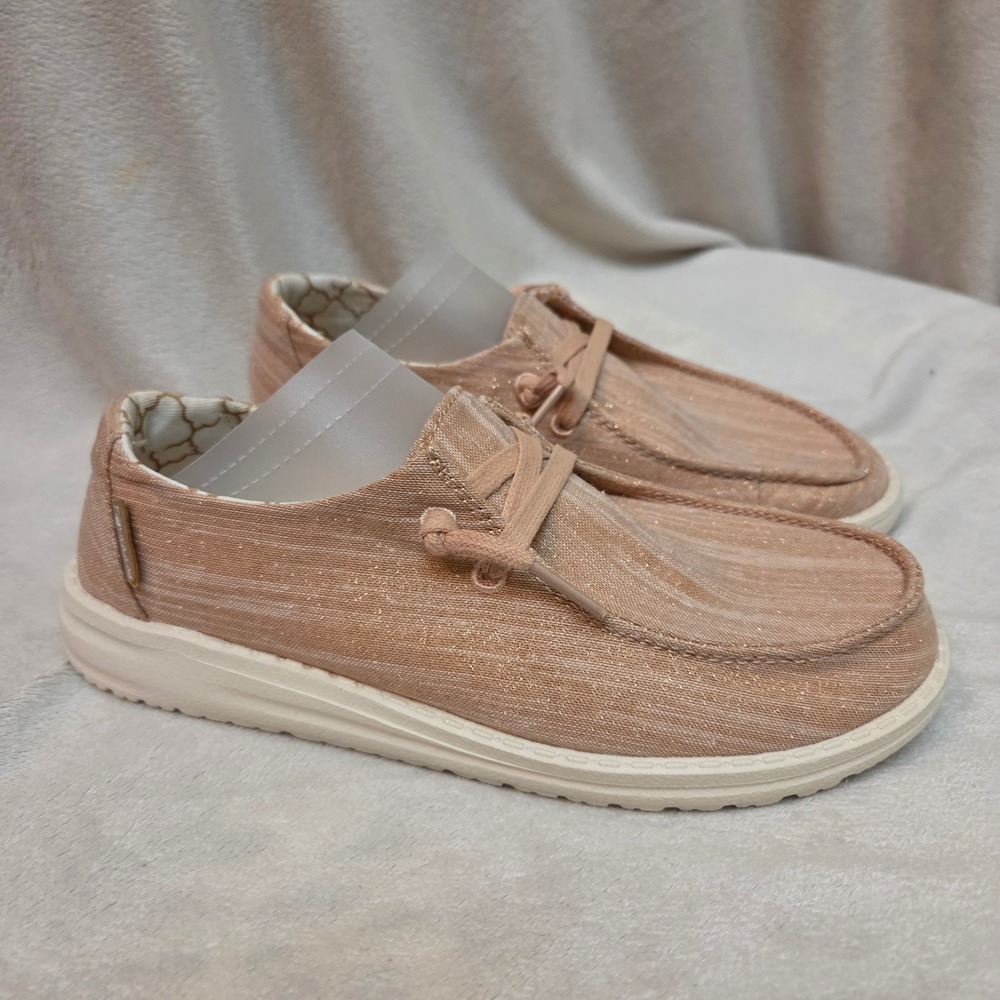 Hey Dude Wendy Sparkling Rose Gold Loafers 121415016 Womens Size 4 US EU 35